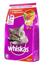 Вискас сухой корм для кошек мясное ассорти с говядиной и кроликом 1,9кг